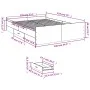 White engineered wood bed with drawers 135x190 cm by vidaXL, Beds and slatted bases - Ref: Foro24-3280314, Price: 157,54 €, D...