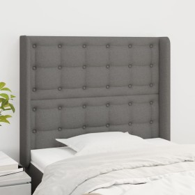 Cabecero con orejas de tela gris oscuro 103x16x118/128 cm en Cabeceros y pies de cama | Comprar online en Foro24