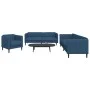 Juego de sofás 3 piezas tela azul de vidaXL, Sofás - Ref: Foro24-3209235, Precio: 879,69 €, Descuento: %
