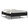 Estructura de cama madera de ingeniería y metal negro 160x200cm de vidaXL, Camas y somieres - Ref: Foro24-3279787, Precio: 15...