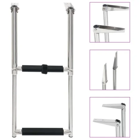 Klappbare Einstiegsleiter 2 Stufen aus Edelstahl von vidaXL, Bootswaagen - Ref: Foro24-92373, Preis: 39,13 €, Rabatt: %