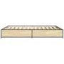 Sonoma oak metal engineered wood bed frame 140x200 cm by vidaXL, Beds and slatted bases - Ref: Foro24-3279843, Price: 124,91 ...