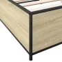 Sonoma oak metal engineered wood bed frame 140x200 cm by vidaXL, Beds and slatted bases - Ref: Foro24-3279843, Price: 124,91 ...