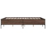 Bettgestell aus Holzwerkstoff, Eiche, braunes Metall, 160 x 200 cm von vidaXL, Betten und Lattenroste - Ref: Foro24-3279791, ...