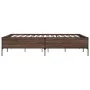 Engineered wood bed frame oak brown metal 160x200 cm by vidaXL, Beds and slatted bases - Ref: Foro24-3279791, Price: 150,33 €...