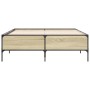 Bettgestell aus Sonoma-Eiche-Metallwerkstoff, 140 x 190 cm von vidaXL, Betten und Lattenroste - Ref: Foro24-3279808, Preis: 1...