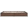 Oak brown metal engineered wood bed frame 150x200 cm by vidaXL, Beds and slatted bases - Ref: Foro24-3279841, Price: 130,30 €...