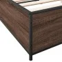 Oak brown metal engineered wood bed frame 150x200 cm by vidaXL, Beds and slatted bases - Ref: Foro24-3279841, Price: 130,30 €...