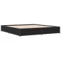Engineered wood and black metal bed frame 200x200cm by vidaXL, Beds and slatted bases - Ref: Foro24-3279822, Price: 146,06 €,...