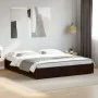 Engineered wood and black metal bed frame 200x200cm by vidaXL, Beds and slatted bases - Ref: Foro24-3279822, Price: 146,06 €,...