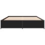 Engineered wood and black metal bed frame 135x190cm by vidaXL, Beds and slatted bases - Ref: Foro24-3279857, Price: 125,17 €,...