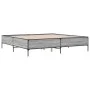 Estructura cama madera ingeniería metal gris Sonoma 180x200 cm de vidaXL, Camas y somieres - Ref: Foro24-3279785, Precio: 154...