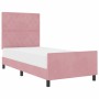 Estructura de cama con cabecera Rosa 90 x 200 cm Terciopelo