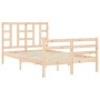 Estructura de cama de matrimonio con cabecero madera maciza de vidaXL, Camas y somieres - Ref: Foro24-3193891, Precio: 119,16...