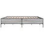 Estructura cama madera ingeniería metal gris Sonoma 180x200 cm de vidaXL, Camas y somieres - Ref: Foro24-3279785, Precio: 154...