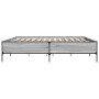 Estructura cama madera ingeniería metal gris Sonoma 180x200 cm de vidaXL, Camas y somieres - Ref: Foro24-3279785, Precio: 155...