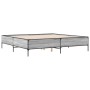 Estructura cama madera ingeniería metal gris Sonoma 180x200 cm de vidaXL, Camas y somieres - Ref: Foro24-3279785, Precio: 155...