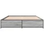 Sonoma gray metal engineered wood bed frame 140x190 cm by vidaXL, Beds and slatted bases - Ref: Foro24-3279855, Price: 124,98...