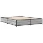 Sonoma gray metal engineered wood bed frame 140x190 cm by vidaXL, Beds and slatted bases - Ref: Foro24-3279855, Price: 124,98...