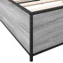 Sonoma gray metal engineered wood bed frame 140x190 cm by vidaXL, Beds and slatted bases - Ref: Foro24-3279855, Price: 124,98...