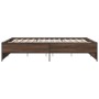 Bettgestell aus Holzwerkstoff, Eiche, braunes Metall, 160 x 200 cm von vidaXL, Betten und Lattenroste - Ref: Foro24-3279881, ...