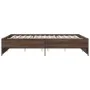 Estructura cama madera ingeniería metal marrón roble 160x200 cm de vidaXL, Camas y somieres - Ref: Foro24-3279881, Precio: 14...