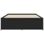Engineered wood and black metal bed frame 140x190cm by vidaXL, Beds and slatted bases - Ref: Foro24-3279897, Price: 138,47 €,...