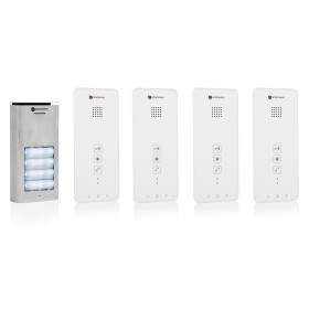 Smartwares Sistema interfono 4 apartamentos blanco 20,5x8,6x2,1