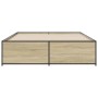 Sonoma oak metal engineered wood bed frame 140x200 cm by vidaXL, Beds and slatted bases - Ref: Foro24-3279888, Price: 140,86 ...