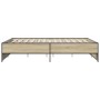 Sonoma oak metal engineered wood bed frame 140x200 cm by vidaXL, Beds and slatted bases - Ref: Foro24-3279888, Price: 140,86 ...