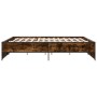 Estructura cama madera ingeniería metal roble ahumado 200x200cm de vidaXL, Camas y somieres - Ref: Foro24-3279869, Precio: 15...