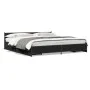 Black engineered wood bed frame with drawers 200x200 cm by vidaXL, Beds and slatted bases - Ref: Foro24-3279912, Price: 201,7...