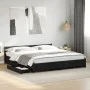 Black engineered wood bed frame with drawers 200x200 cm by vidaXL, Beds and slatted bases - Ref: Foro24-3279912, Price: 201,7...