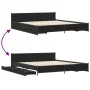 Black engineered wood bed frame with drawers 200x200 cm by vidaXL, Beds and slatted bases - Ref: Foro24-3279912, Price: 201,7...