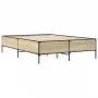 Sonoma oak metal engineered wood bed frame 120x200 cm by vidaXL, Beds and slatted bases - Ref: Foro24-3279803, Price: 142,22 ...