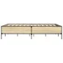 Sonoma oak metal engineered wood bed frame 120x200 cm by vidaXL, Beds and slatted bases - Ref: Foro24-3279803, Price: 142,22 ...