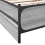Cama con cajones madera ingeniería gris Sonoma 160x200 cm