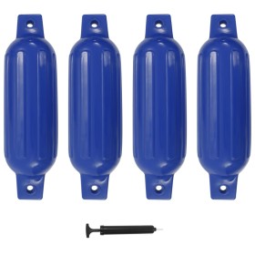 Parachoques de barco 4 piezas PVC azul 41x11,5 cm