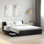 Black engineered wood bed frame with drawers 150x200 cm by vidaXL, Beds and slatted bases - Ref: Foro24-3279927, Price: 191,4...