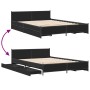 Black engineered wood bed frame with drawers 150x200 cm by vidaXL, Beds and slatted bases - Ref: Foro24-3279927, Price: 191,4...