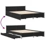 Black engineered wood bed with drawers 120x190 cm by vidaXL, Beds and slatted bases - Ref: Foro24-3279952, Price: 177,93 €, D...