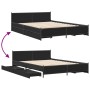 Schwarzes Holzwerkstoffbett mit Schubladen 120x190 cm von vidaXL, Betten und Lattenroste - Ref: Foro24-3279952, Preis: 180,16...