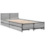 Cama con cajones madera ingeniería gris Sonoma 100x200 cm de vidaXL, Camas y somieres - Ref: Foro24-3279965, Precio: 157,43 €...