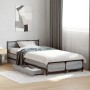 Cama con cajones madera ingeniería gris Sonoma 100x200 cm de vidaXL, Camas y somieres - Ref: Foro24-3279965, Precio: 157,43 €...