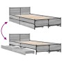 Cama con cajones madera ingeniería gris Sonoma 100x200 cm de vidaXL, Camas y somieres - Ref: Foro24-3279965, Precio: 157,43 €...