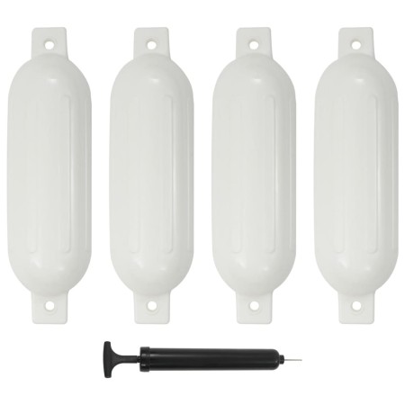 Parachoques para barco 4 unidades PVC blanco 51x14 cm