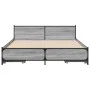 Sonoma gray engineered wood bed with drawers 135x190 cm by vidaXL, Beds and slatted bases - Ref: Foro24-3279950, Price: 178,0...