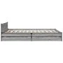 Sonoma gray engineered wood bed with drawers 135x190 cm by vidaXL, Beds and slatted bases - Ref: Foro24-3279950, Price: 178,0...
