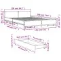 Sonoma gray engineered wood bed with drawers 135x190 cm by vidaXL, Beds and slatted bases - Ref: Foro24-3279950, Price: 178,0...