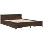 Oak brown engineered wood bed with drawers 150x200 cm by vidaXL, Beds and slatted bases - Ref: Foro24-3279931, Price: 187,14 ...
